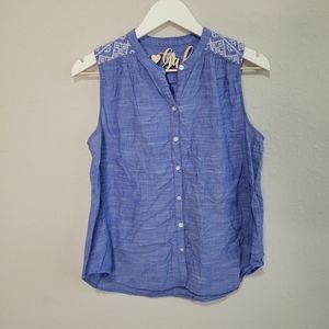 {3/$20} GAP Denim-style Sleeveless Button Down